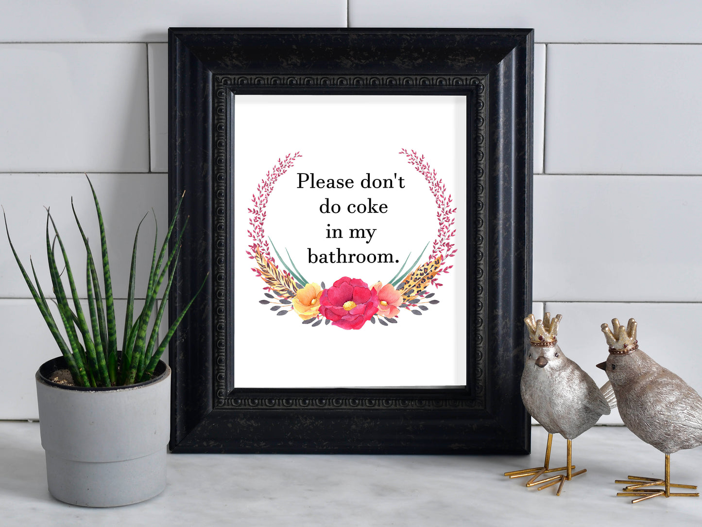 Please Don't Do Coke In My Bathroom Snarky Bathroom Art Print